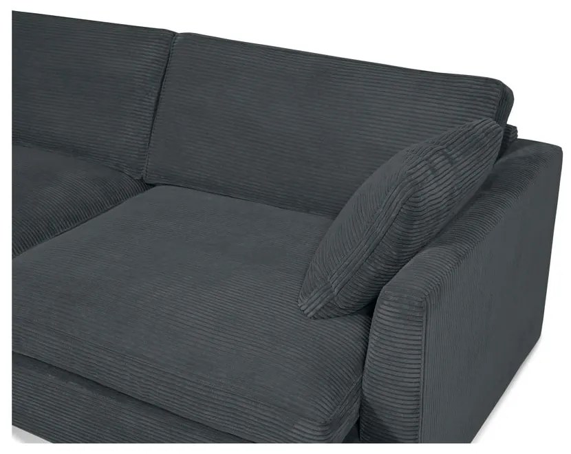 Szara sztruksowa sofa 236 cm Mobby – Scandic