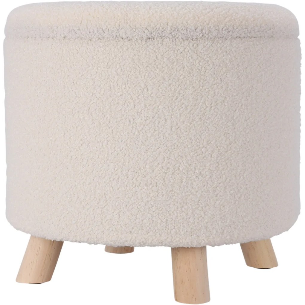 Taboret Teddy, biały