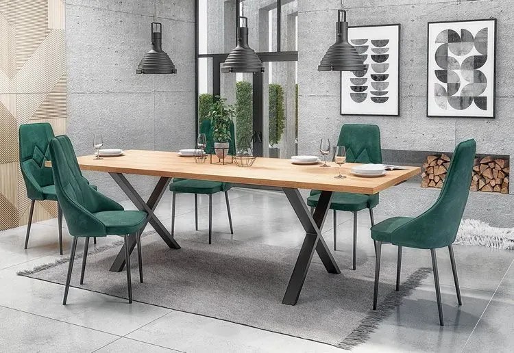 Szare eleganckie welurowe krzesło pikowane F6-B30