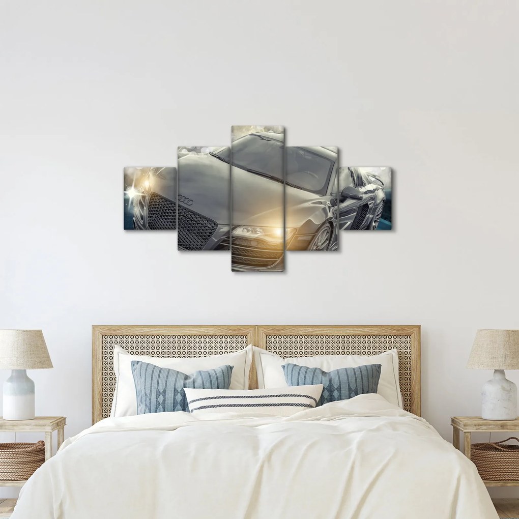 Obraz samochodu Audi - szary (125x70 cm)