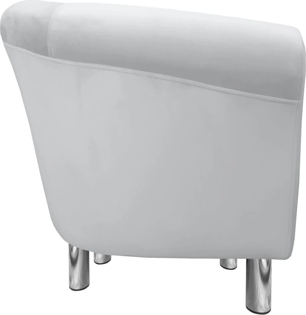 Fotel Milo tkanina Welur wygodny fotel tapicerowany do salonu i sypialni : Kolor nogi - Chrom, Kolor tkaniny - VELVET - MG39, Wysokość nogi - 15 cm