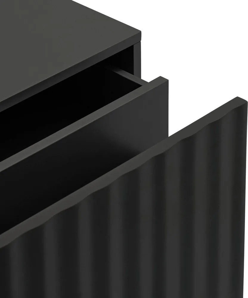 Czarna szafka nocna z matowym wykończeniem Sierra – Teulat