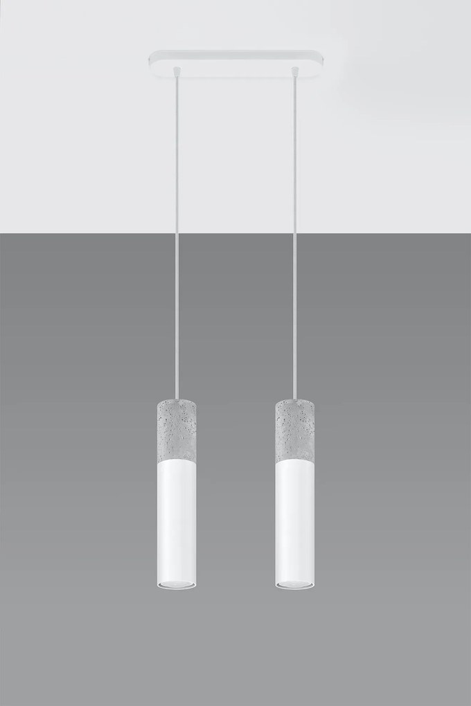 Biała industrialna podwójna lampa wisząca F6-E69