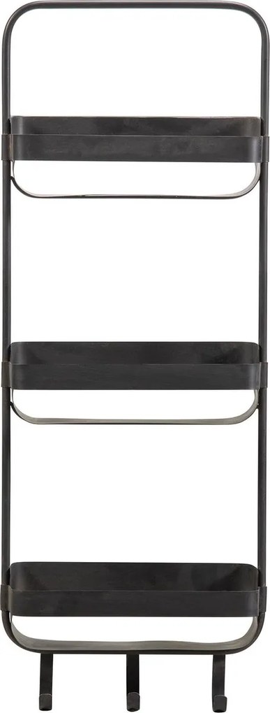 Metalowa półka do łazienki RAKKA 81x31 cm, czarna z patyną