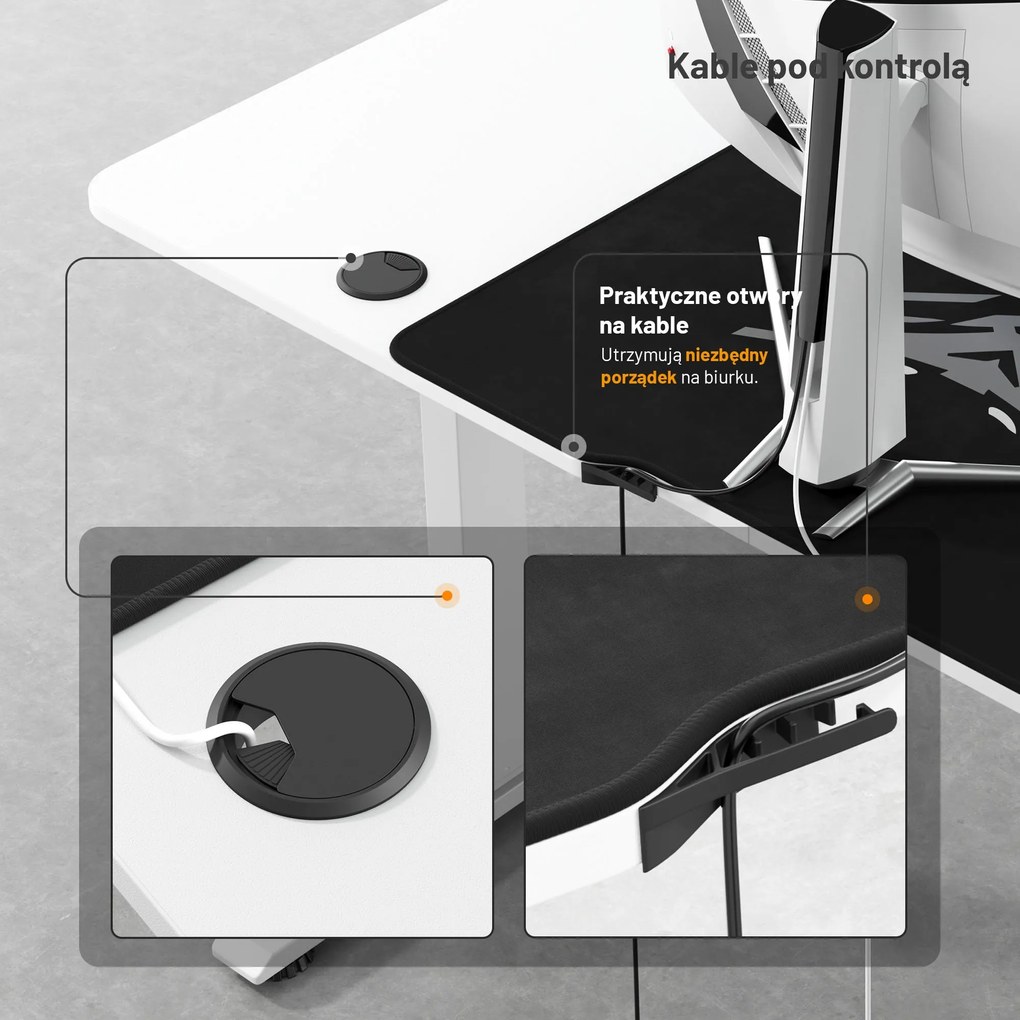 Biurko z regulacją wysokości DIABLO X-TENSIO 1400 białe