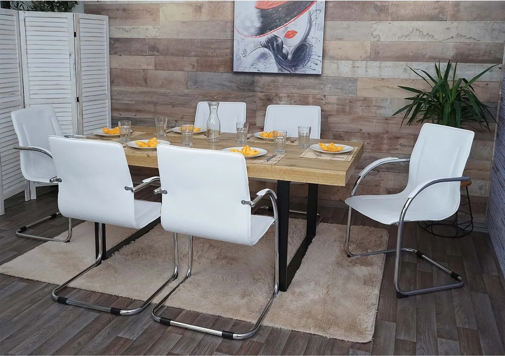 Krzesło do jadalni Perm (zestaw 6 sztuk),  biały
