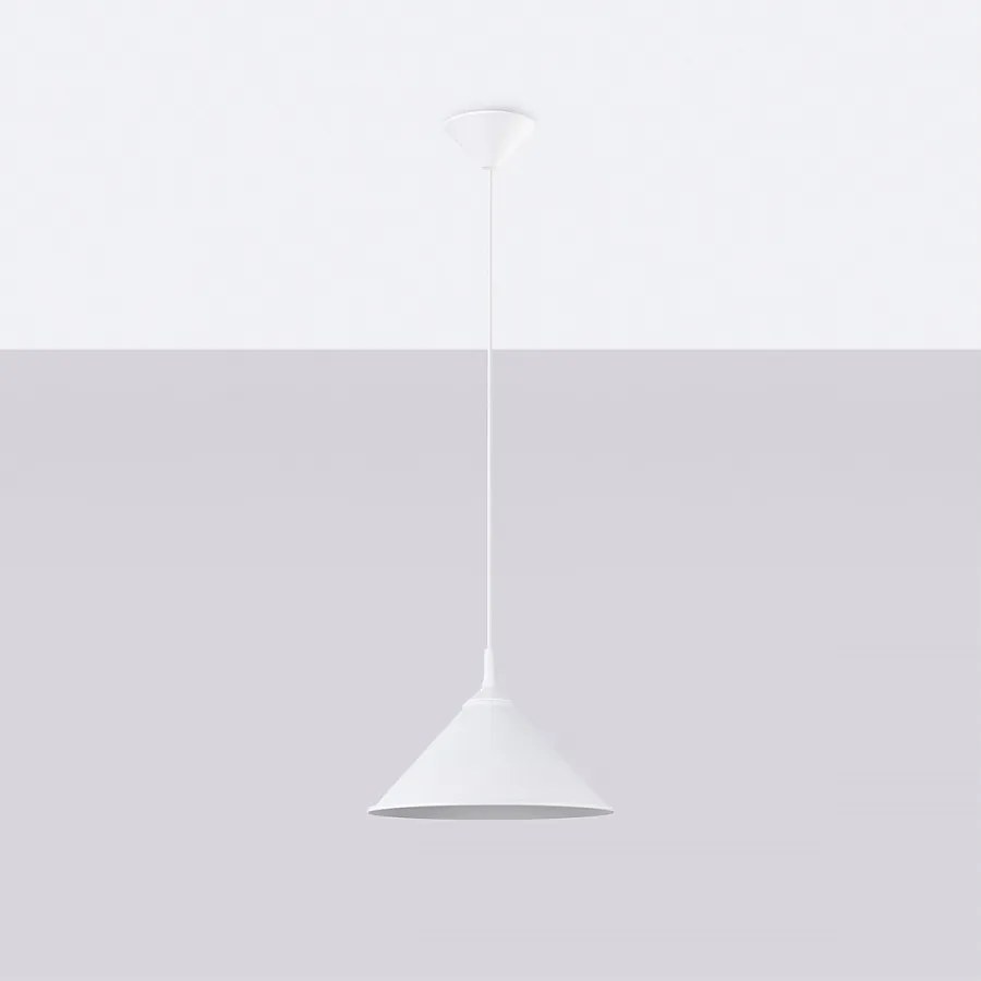 Lampy wiszące skandynawski Paloa, stal - 1 źródło światła 4000K - L.30 x H.76 cm - biały