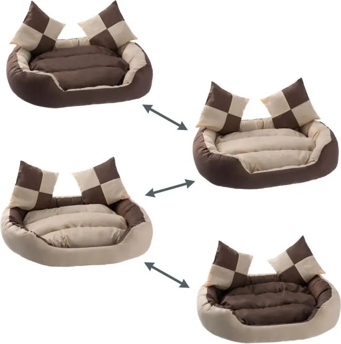 Petstuff Legowisko dla psa, kremowe / brązowe, 110 x 80 x 23