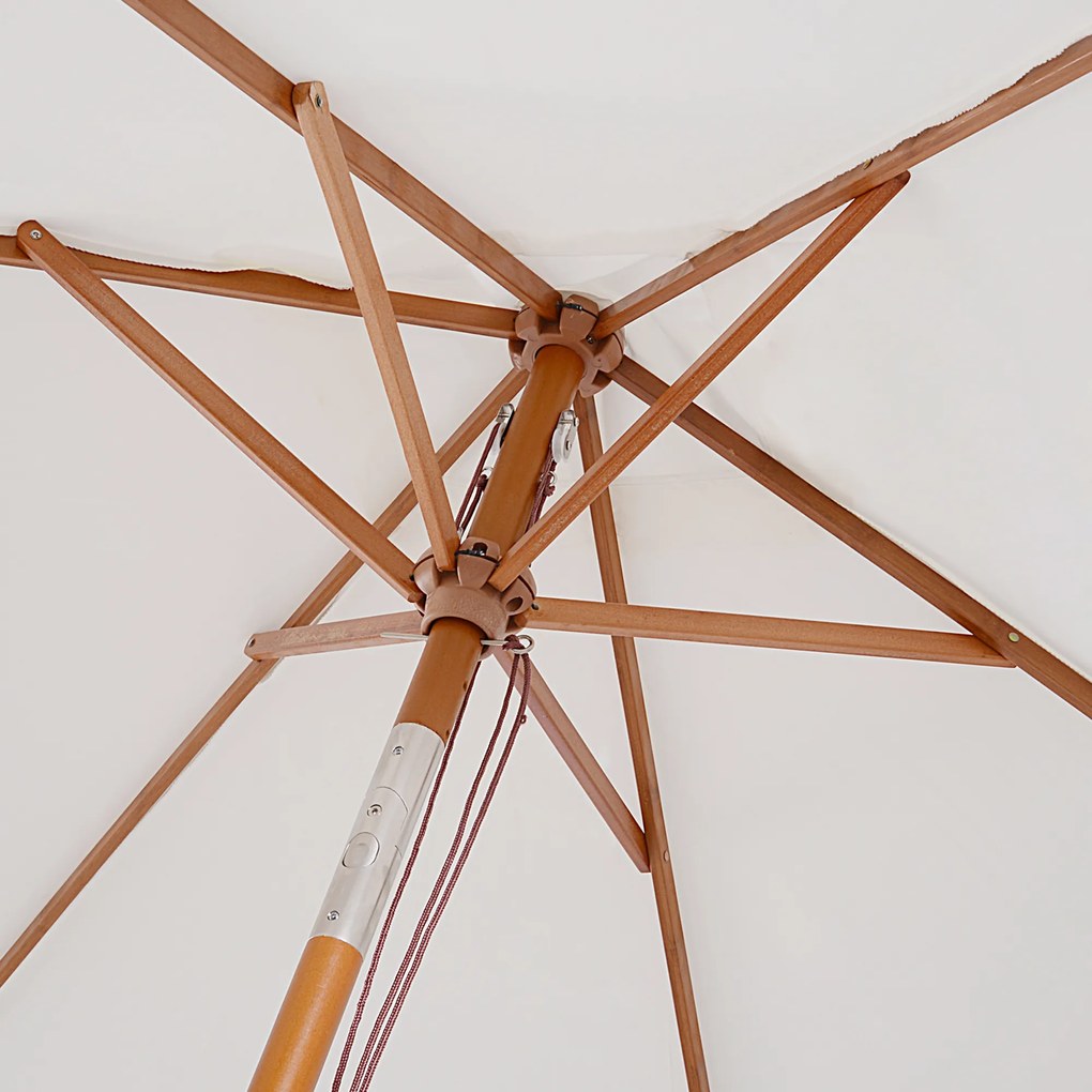 Outsunny Parasol Ogrodowy Składany KremowoBiały Praktyczny i Stylowy 200x150x235cm | Aosom PL