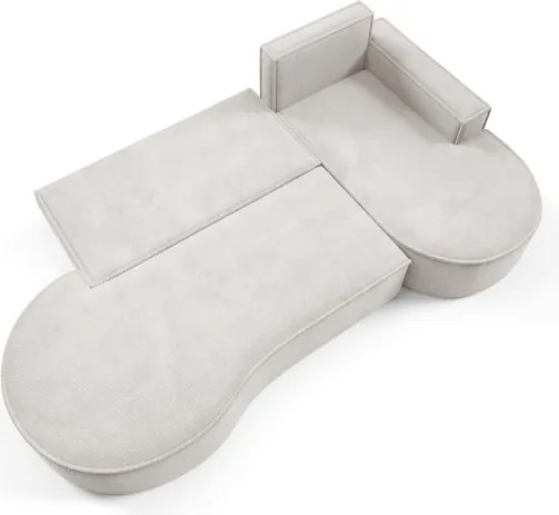 Narożnik MOLLY Prawostronny z funkcją spania, wolnostojący tkanina CURIO 02 Biały