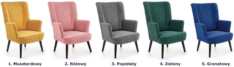 Popielaty fotel welwetowy do salonu B7-Z36