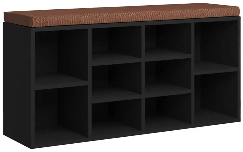 Czarna otwarta szafka na buty z siedziskiem C6-C69