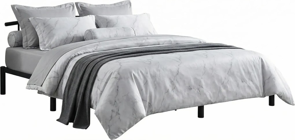 Czarne metalowe łóżko dwuosobowe 160 x 200 cm N7-W72