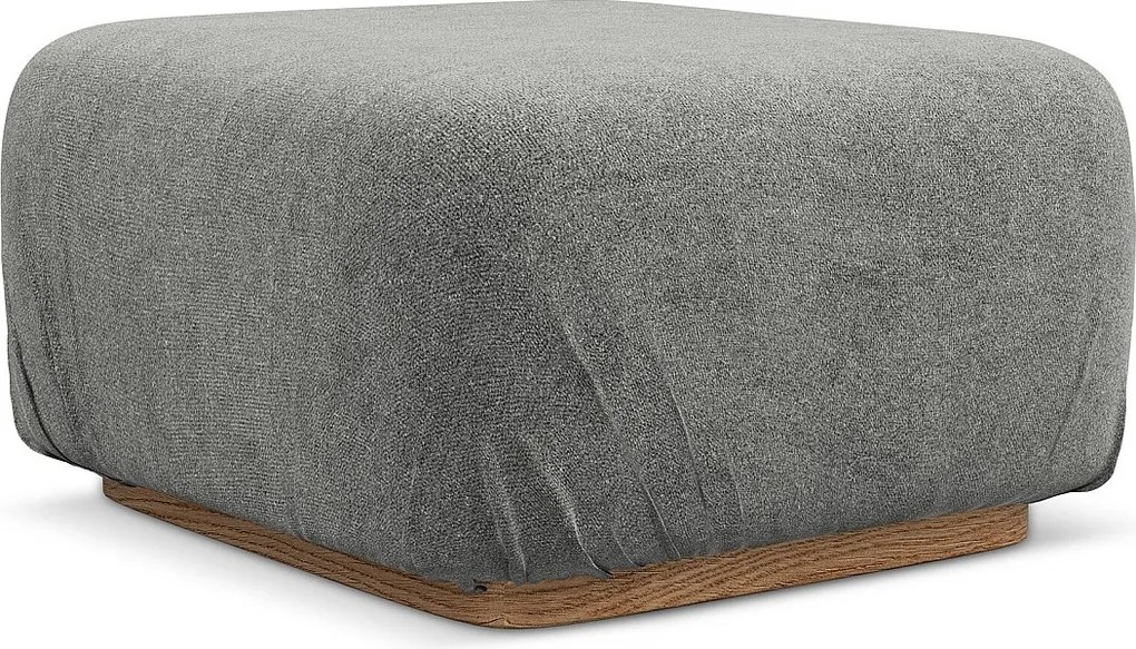 Pufa - z tkaniny bouclé - szary beż - AILANI