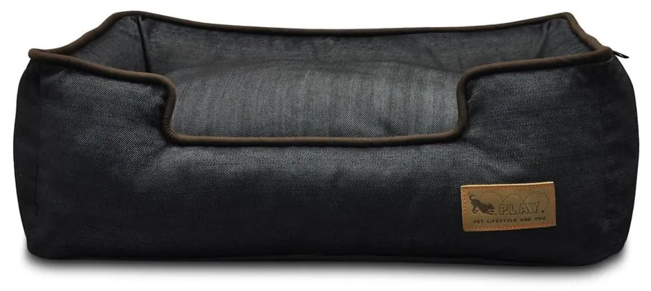 Ciemnoniebieskie legowisko dla psów 80x60 cm Lounge Bed Denim Medieval Blue / Dark Chocolate M – P.L.A.Y.