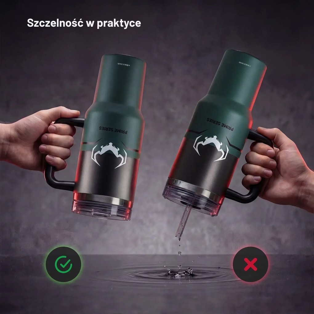 Kubek termiczny ze słomką Diablo, kolor Ghotic Green