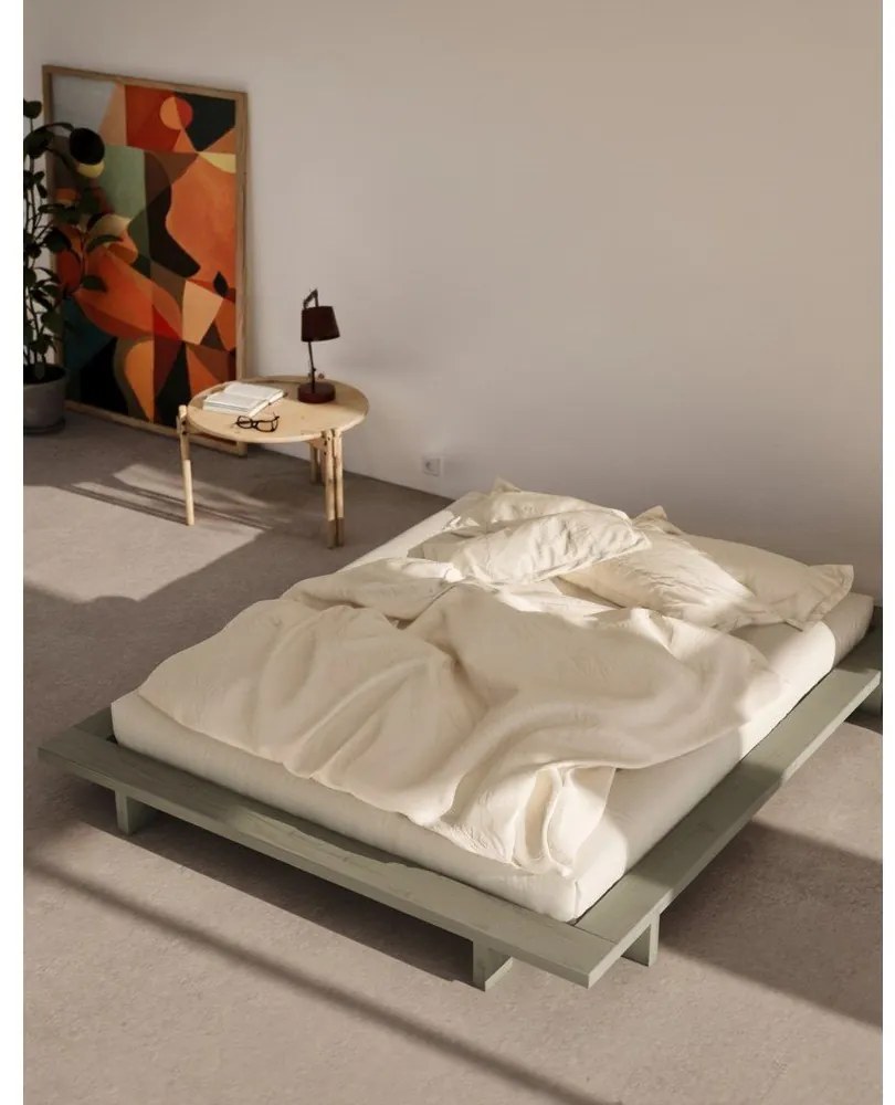 Szałwiowe łóżko dwuosobowe z litego drewna sosnowego bez zagłówka ze stelażem 180x200 cm Japan – Karup Design