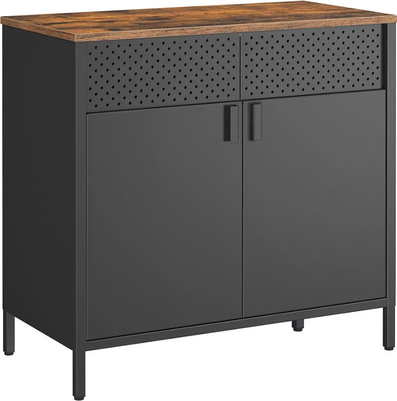 Metalowa szafka BRIX, 76x80x40cm, brązowy/czarny SongmicsHome