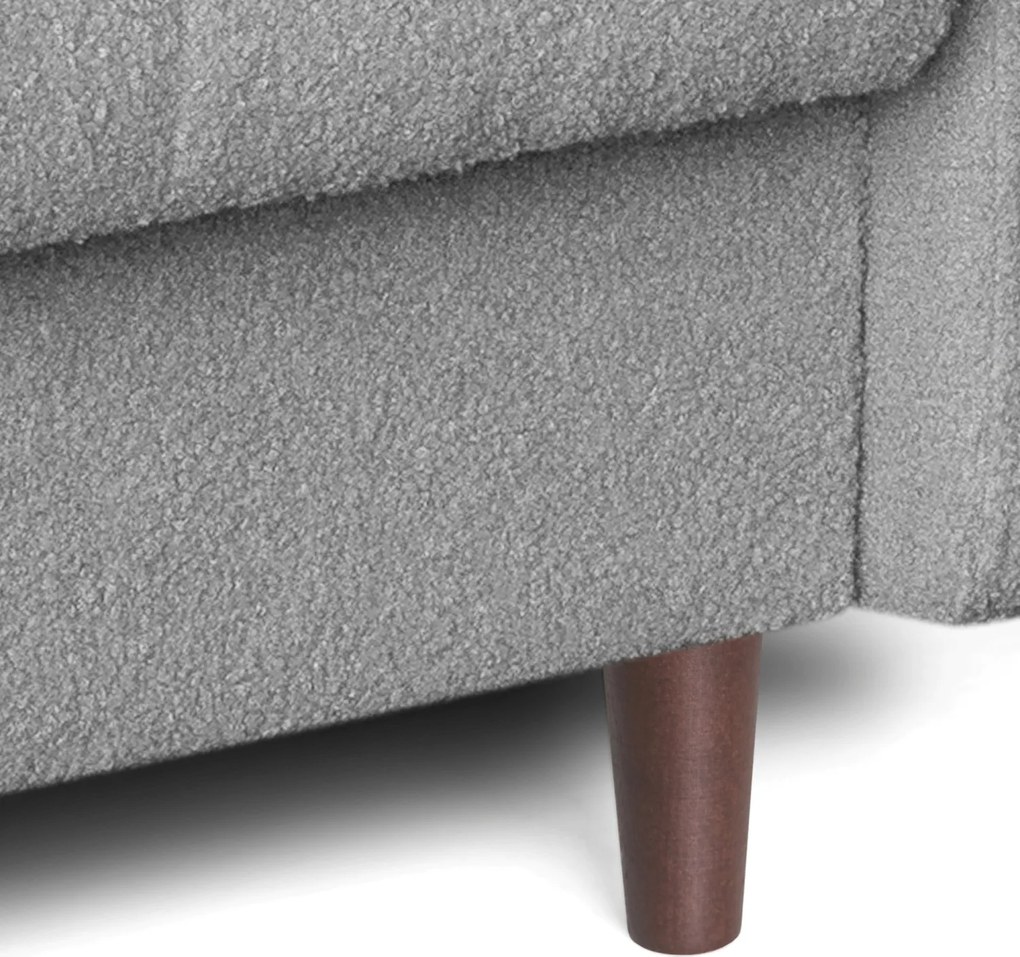 Sofa z Funkcją Spania TIVOLI Rozkładana Dwuosobowa Szara Boucle Nowoczesna