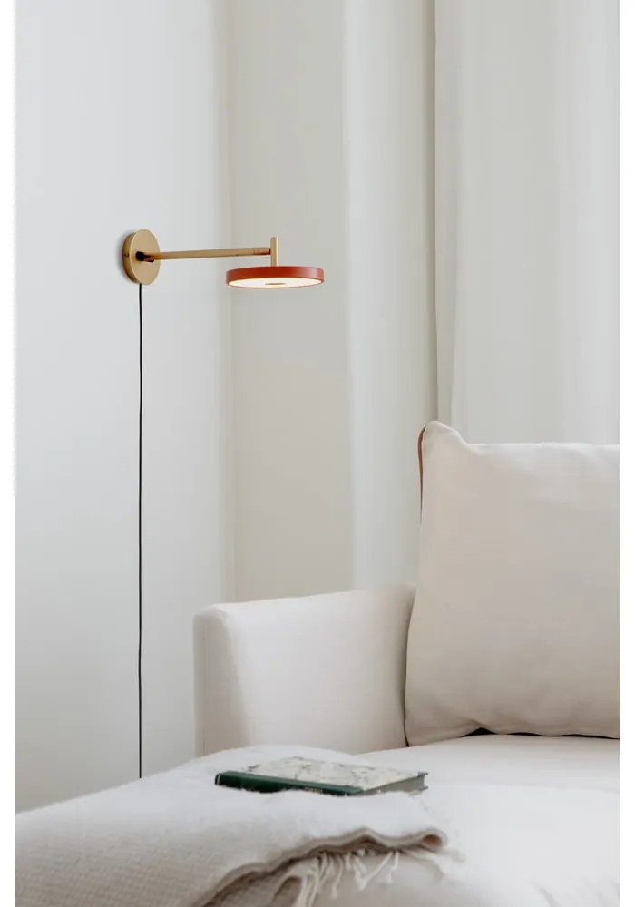 Pomarańczowy kinkiet LED ze ściemniaczem ø 15 cm Asteria Wall Long – UMAGE