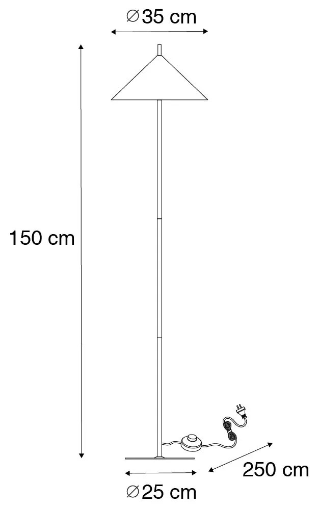 Designerska lampa podłogowa czarna - TriangoloDesignerski Oswietlenie wewnetrzne