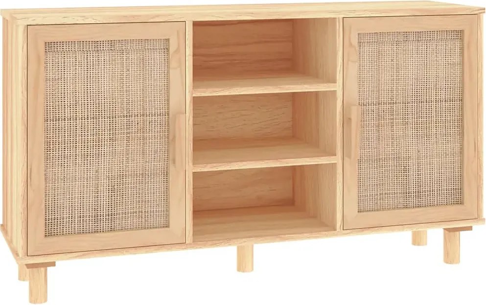 Brązowa komoda z półkami w stylu boho B6-F03