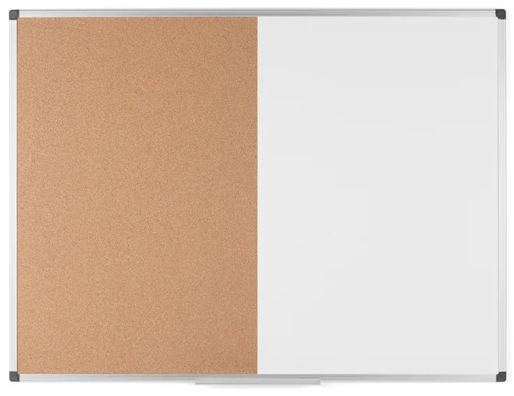 Magnetyczna tablica do pisania i tablica korkowa, połączone, 1200 x 900 mm