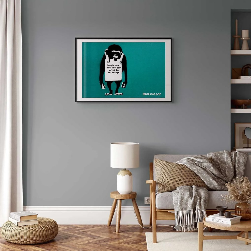 Plakat Zła małpa 90x60 cm z ramą czarną z marginesem ARTGEIST B