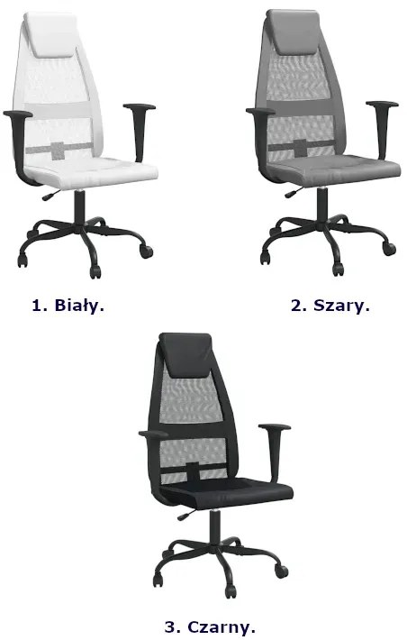 Białe krzesło biurowe z regulacją wysokości - Inavi