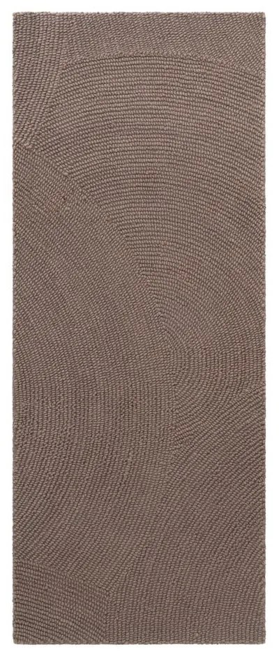 Szarobrązowy wełniany chodnik tkany ręcznie 80x200 cm Eleni Taupe – Hanse Home