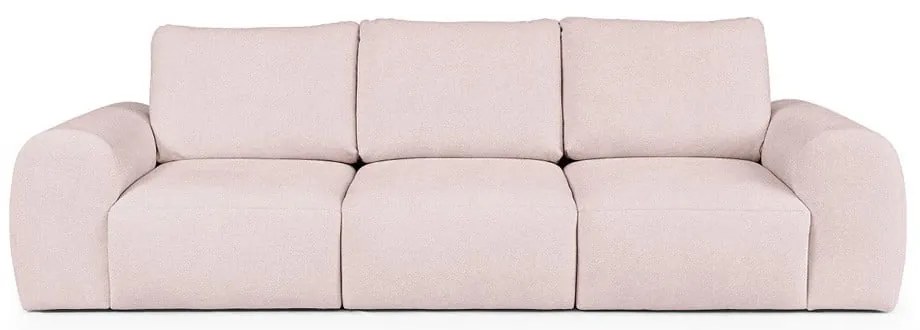 Jasnoróżowa sofa z materiału bouclé 287 cm Mirel – Rodier