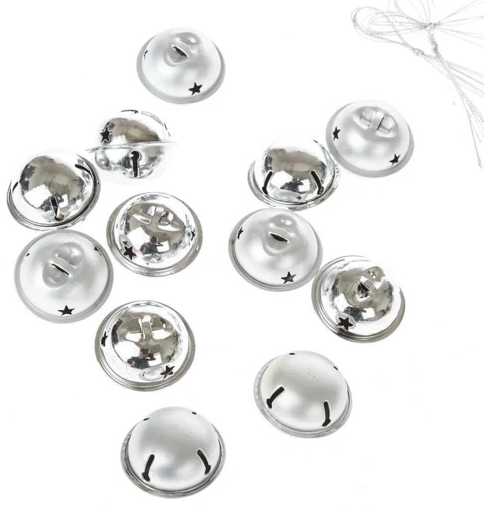 Zestaw ozdób świątecznych Jingle bells 12 szt., srebrny