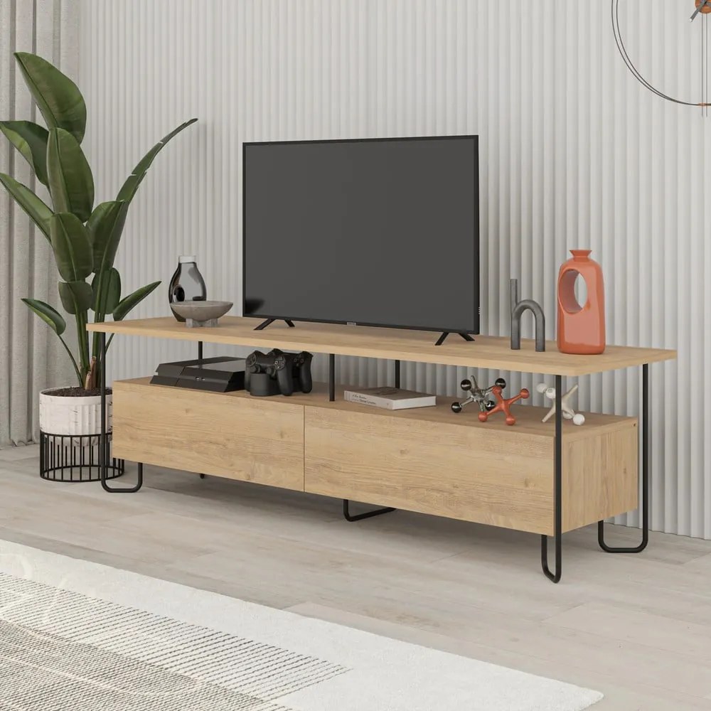 Szafka pod TV w dekorze dębu 150x45 cm Dilly – Marckeric