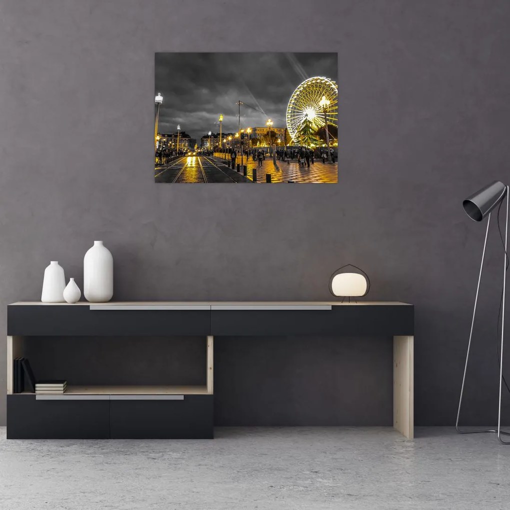 Obraz diabelskiego młyna o zmierzchu (70x50 cm)