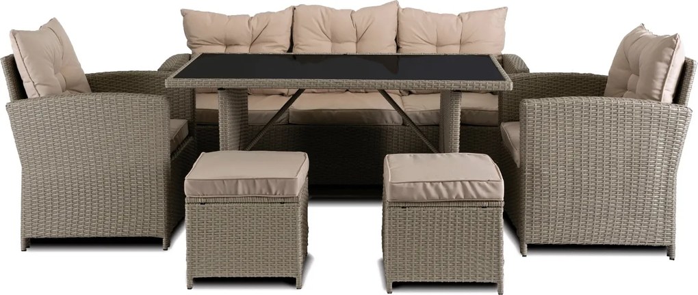 Zestaw mebli ogrodowych technorattan Colorado, beżowy