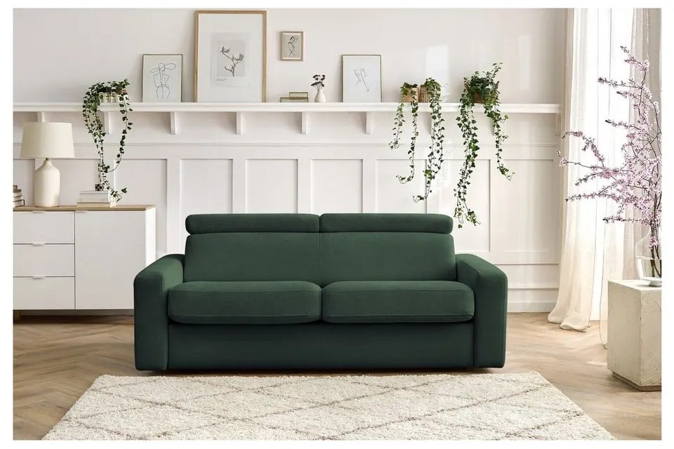 Ciemnozielona rozkładana sofa 215 cm Monaco – Bobochic Paris