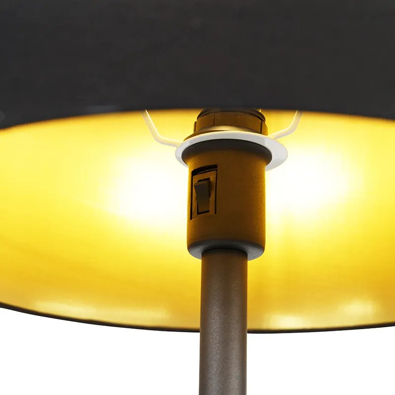Klasyczna lampa stojąca czarna ze złotem i lampką do czytania - Retro klasyczny/Antyczny Oswietlenie wewnetrzne