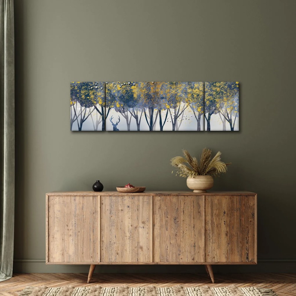 Obraz jelenia w lesie (170x50 cm)