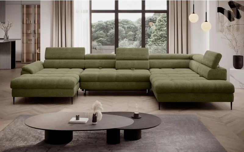 Narożnik EMPOLI XL w układzie U Lewostronny z funkcją spania Lewostronny w ktaninie AUSTIN 20 WERSAL