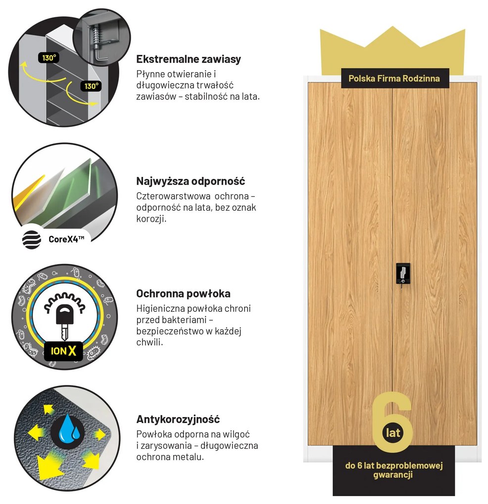 Szafa na dokumenty biała/złoty dąb: Eco Design JAN H