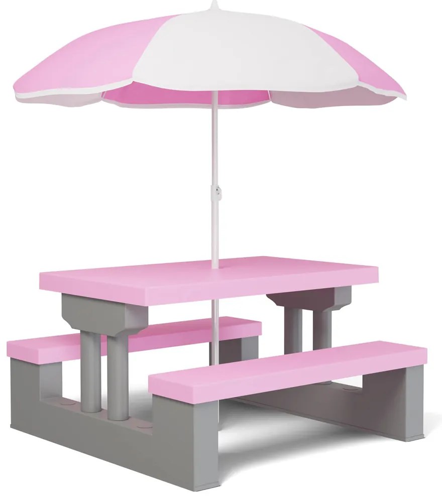 Zestaw mebli dziecięcych ze słonecznikiem JASMIN, 67x78,5x42,5cm, różowa/szara Spielwerk