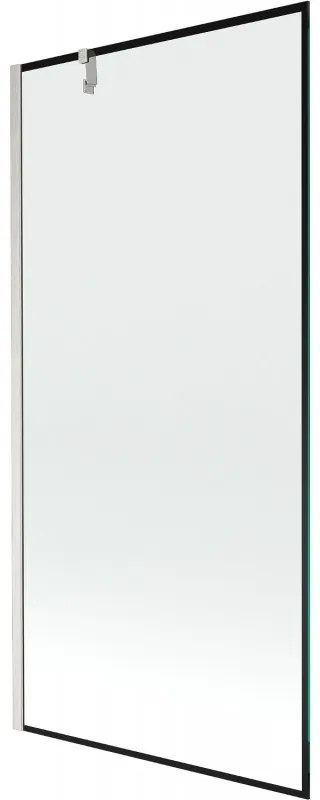 Mexen Next parawan nawannowy 1-skrzydłowy 90 x 150 cm, czarna ramka, nikiel szczotkowany - 895-090-000-00-70-97