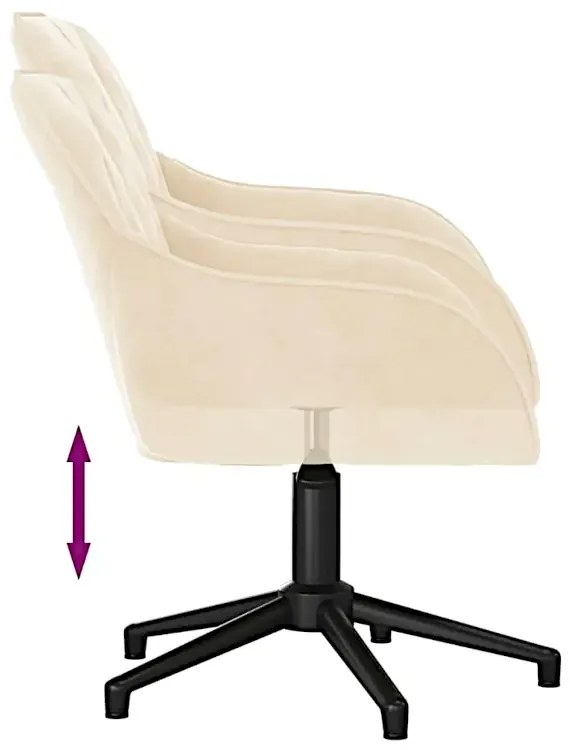 Kremowe, obrotowe krzesło biurowe tapicerowane L1-C74