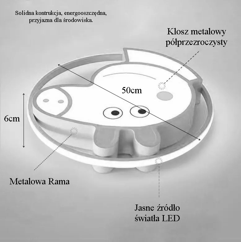 Plafon lampa LED sufitowa AT91-PEPA NIEBIESKA