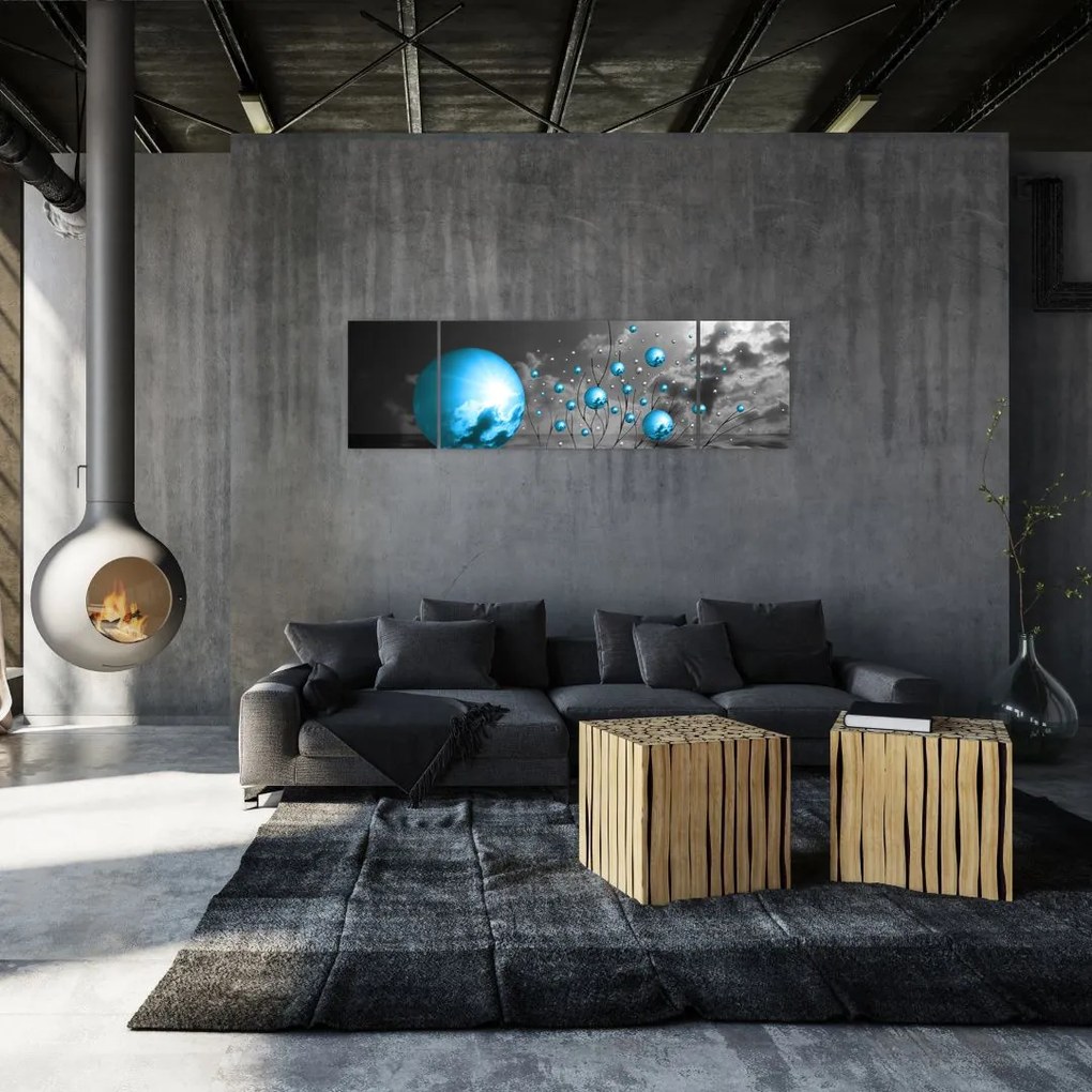 Obraz jasnoniebieskich kul (170x50 cm)