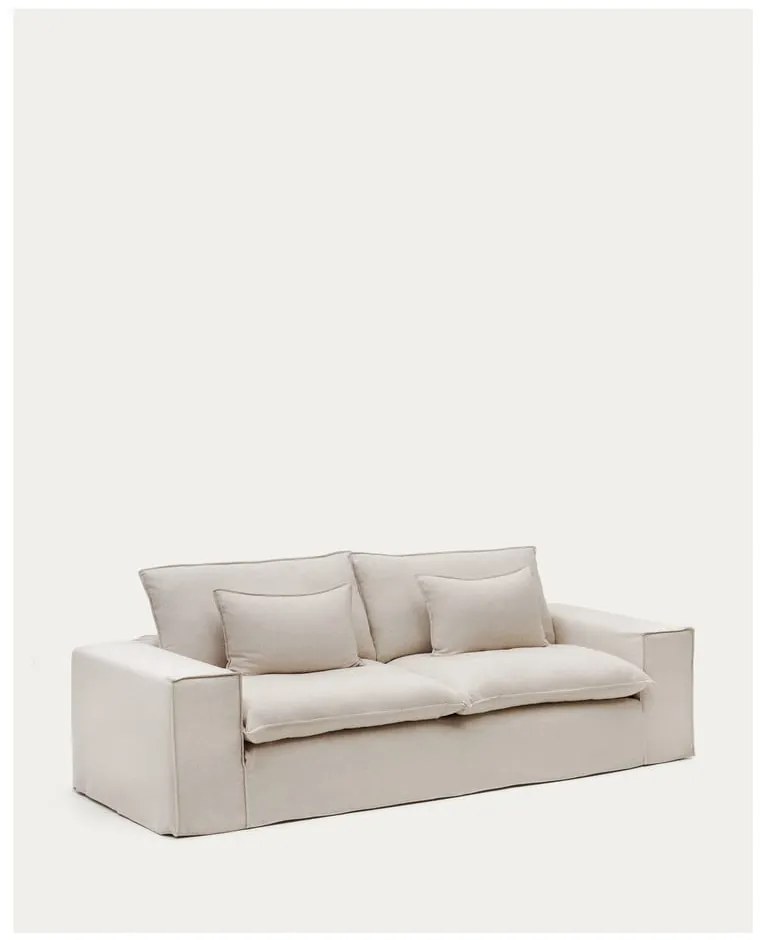 Beżowa lniana sofa 280 cm Anarela – Kave Home