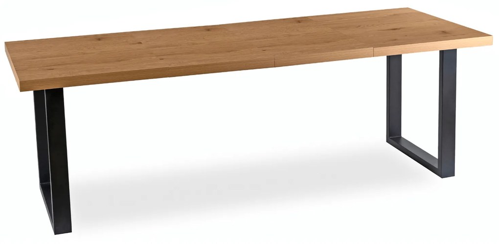 Stół Prostokątny Rozkładany TOMAS 130-230 cm Dąb Złoty/Czarny do Jadalni Nowoczesny Loft