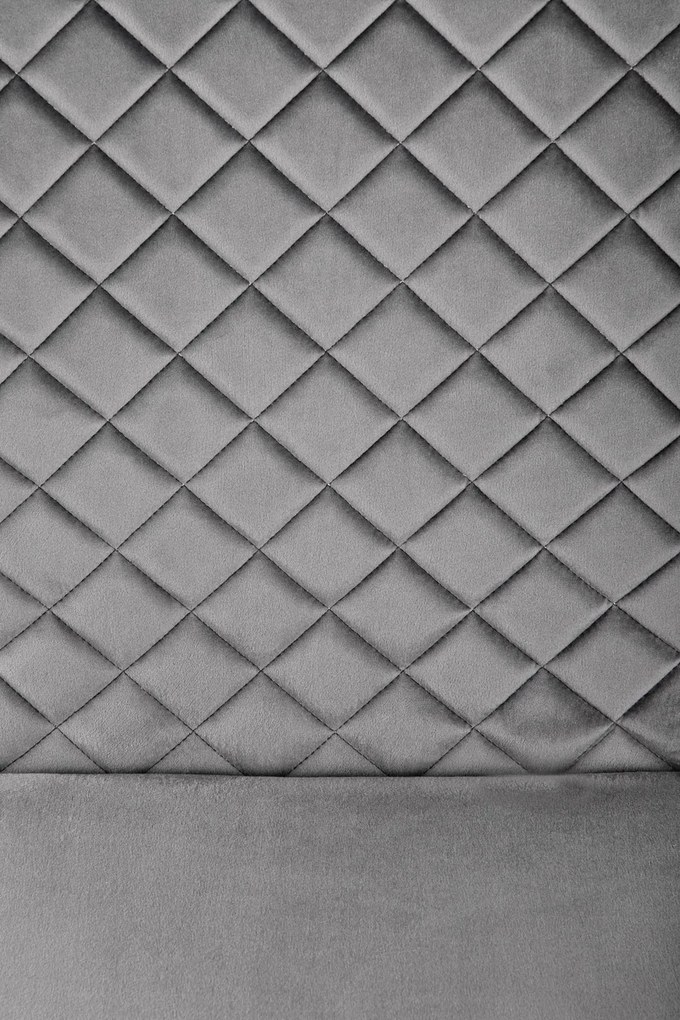 Krzesło tapicerowane szare welurowe, pikowane K442