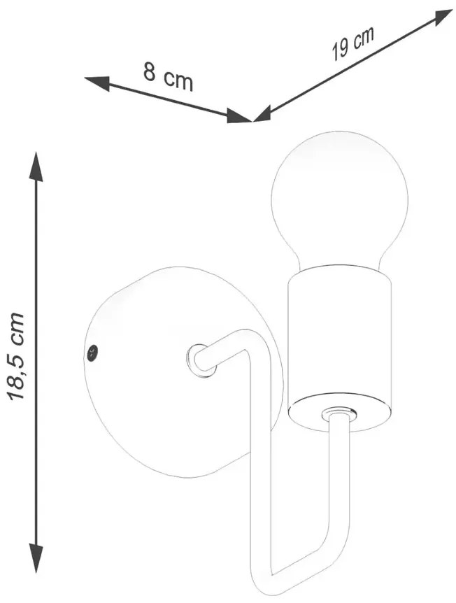 Czarny metalowy kinkiet - 20X D285 S7-A72