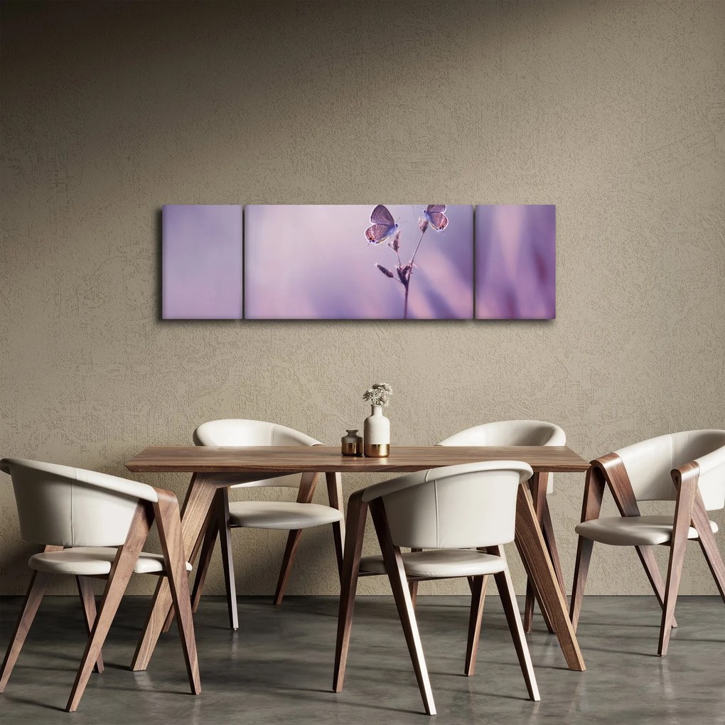 Obraz - Fioletowe motyle (170x50 cm)